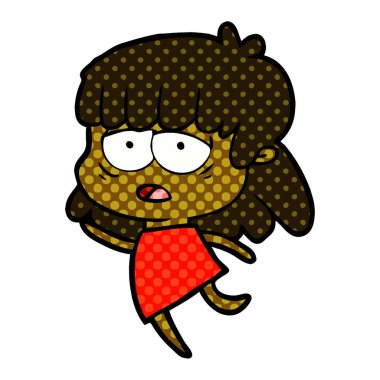 vektör çizim karikatür yorgun kadın