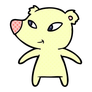 Tatlı çizgi film ayısının vektör çizimi