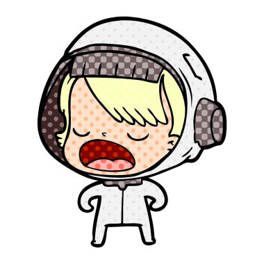 çizgi film konuşan astronot kadın