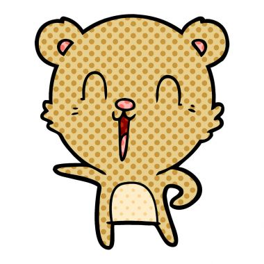 mutlu karikatür ayı vektör çizim