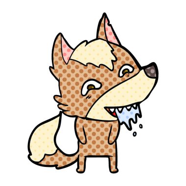 vektör çizim karikatür aç kurt