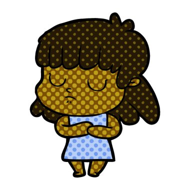 vektör çizim karikatür kayıtsız kadın