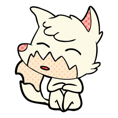 Çizgi film tilkisinin vektör çizimi