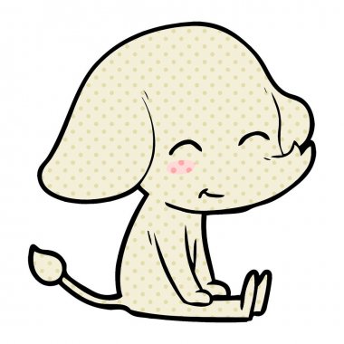 oturma sevimli çizgi fil