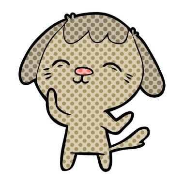 vektör çizim mutlu karikatür köpek