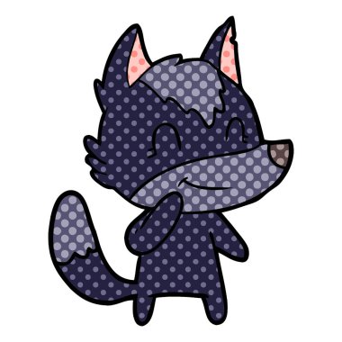 vektör çizim dostu karikatür kurt