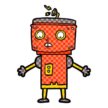 Çizgi film robotunun vektör çizimi