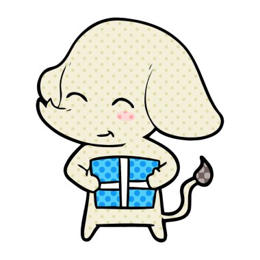 sevimli çizgi fil hediye ile