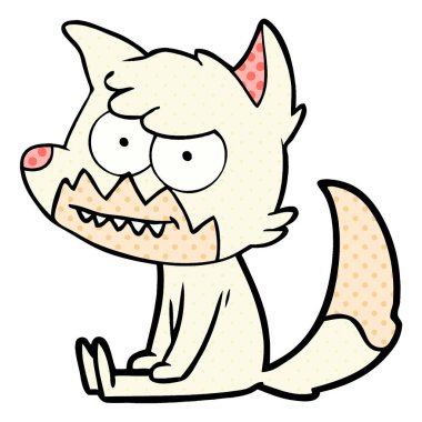 vektör çizim karikatür sırıtan Fox