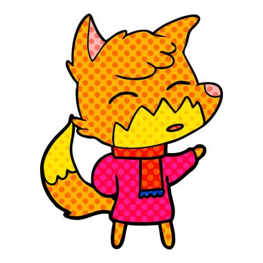 Çizgi film tilkisinin vektör çizimi