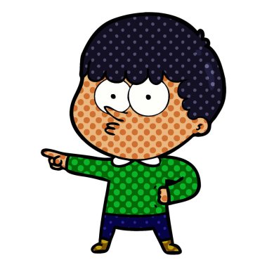 Çizgi film çocuğunun vektör çizimi