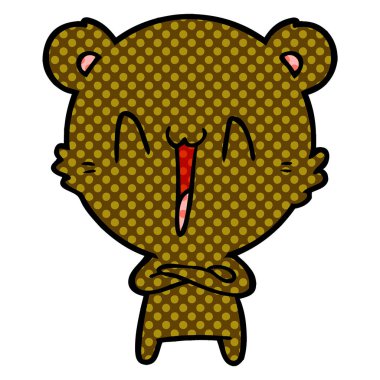 vektör çizim mutlu ayı çizgi film