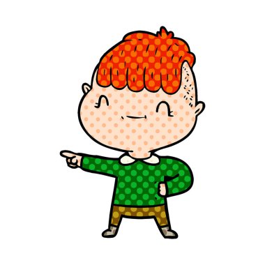 vektör çizim karikatür dostu çocuk