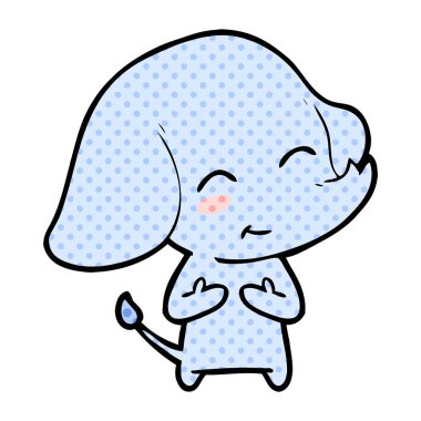 vektör çizim sevimli çizgi fil