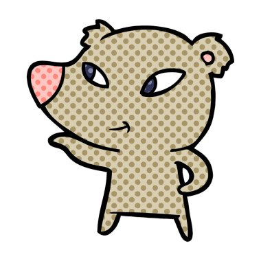 Tatlı çizgi film ayısının vektör çizimi