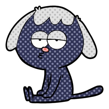 vektör çizim karikatür köpek yorgun