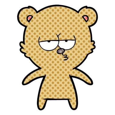 vektör çizim sıkılmış ayı çizgi film