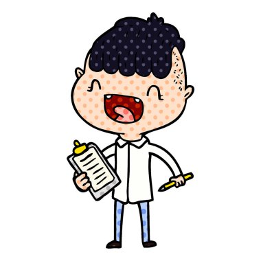 çizgi film klibi kurulu gülüyor ile mutlu çocuk