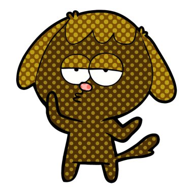 vektör çizim karikatür köpek yorgun