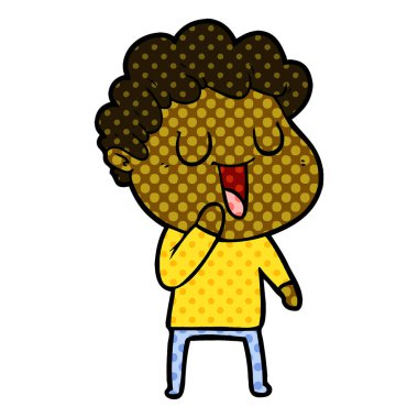 vektör çizim karikatür adam gülen