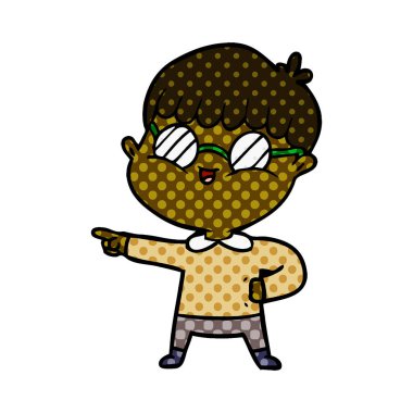 çizgi film çocuk gözlük takıyor