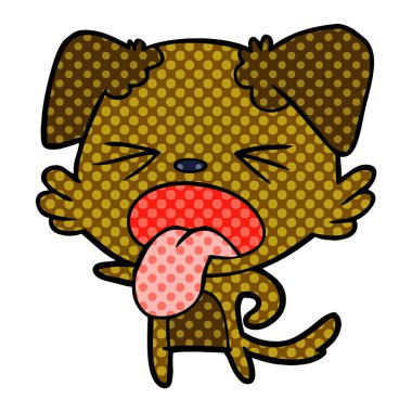 vektör çizim karikatür köpek bıkkın