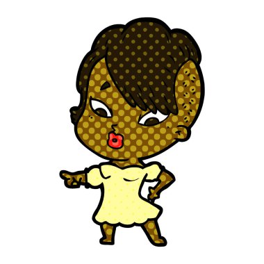 vektör çizim karikatür sürpriz kız