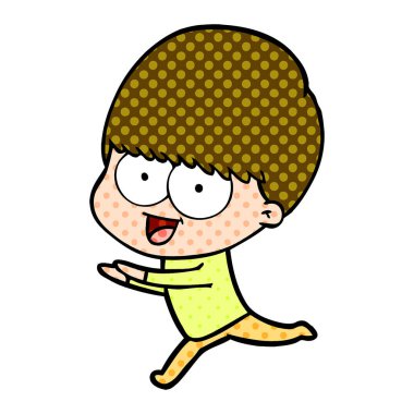 mutlu çizgi film çocuk vektör çizim