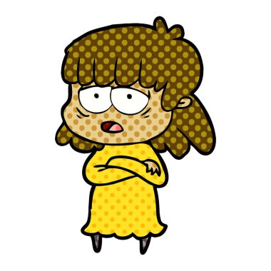 vektör çizim karikatür yorgun kadın