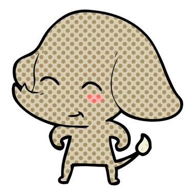 vektör çizim sevimli çizgi fil