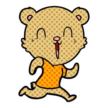 mutlu karikatür ayı vektör çizim