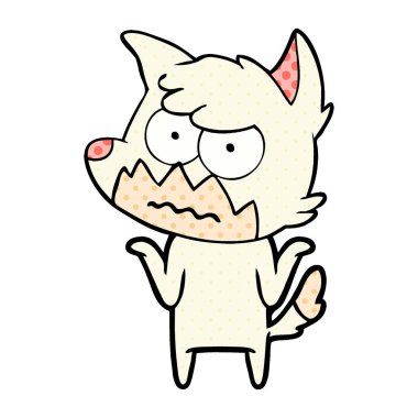 vektör çizim karikatür rahatsız fox