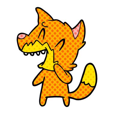 Tilki çizgi film gülen vektör çizim