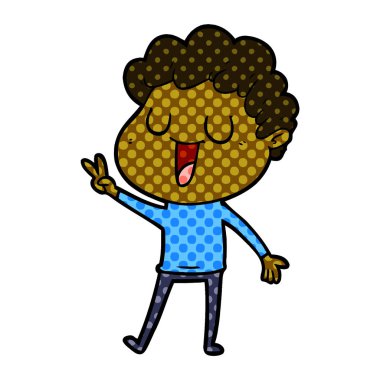 vektör çizim karikatür adam gülen