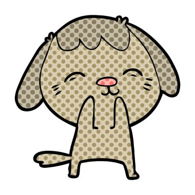 vektör çizim mutlu karikatür köpek