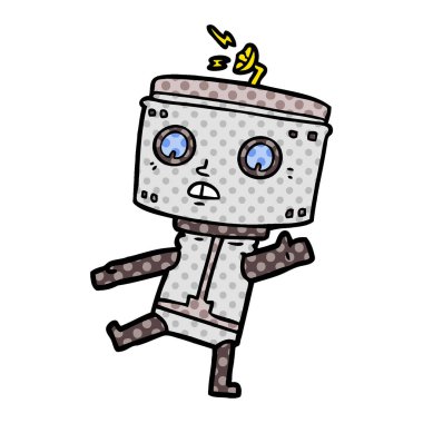 Çizgi film robotunun vektör çizimi