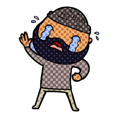 sallayarak ve ağlama sakallı adam çizgi film