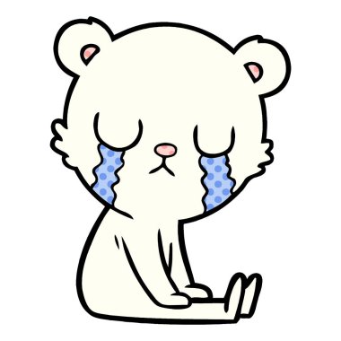 Kutup ayısı karikatür ağlıyor