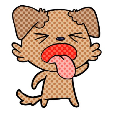 vektör çizim karikatür köpek bıkkın