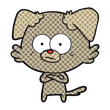 vektör çizim gergin köpek çizgi film