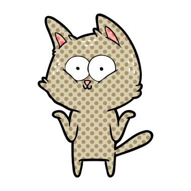 omuzlarında shrugging karikatür kedi