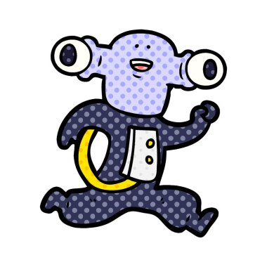 Dostu karikatür uzaylı vektör çizim