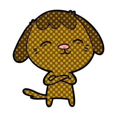 vektör çizim mutlu karikatür köpek