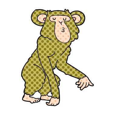 vektör çizim karikatür şempanze