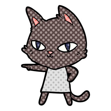  vektör çizim karikatür kedi bakarak