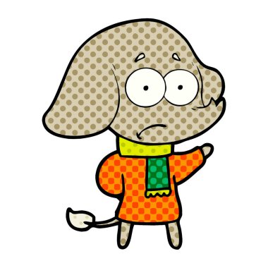 vektör çizim karikatür emin fil