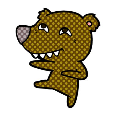 dans ederken diş gösterilen çizgi film ayı