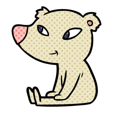 Tatlı çizgi film ayısının vektör çizimi