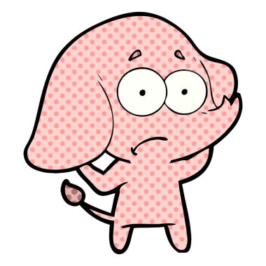 vektör çizim karikatür emin fil