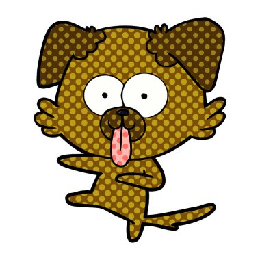 yapışkanlık dışarı dil ile karikatür köpek